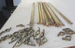 Antique Brass Stair Rods x14 & Clips x24 & x4 Victorian Vintage Gothic 31.5"L