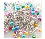 100 Sewing Pins Multicolor Head Pins Straight for Dressmaker Jewelery Decoration