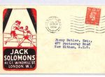 GB KGVI Rare Illustrated BOXING Advert Cover *JACK SOLOMONS* London 1950 YK298