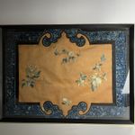 ANTIQUE CHINESE FRAMED SILK EMBROIDERED QING DYNASTY 64CMX47CM