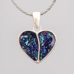 Sterling Silver Split Heart Breast Milk Keepsake Pendant- Breast Feeding Journey