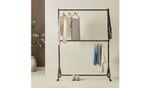 Heavy Duty 4 feet Clothes Rail Black Garment Rail Wardrobe Storage