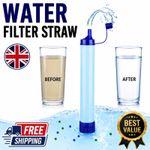 Personal Water Filter Straw Emergency Survival Camping Hiking Water Purifier UK