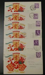 British FDC X 6 , QEII 1958. All with Postmark From Respective Regions. Rare