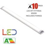 10 X LED 4FT 1200mm 36W Slimline Batten Tube Light DAYLIGHT White 6500K BULK BUY