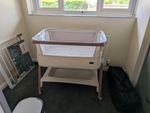 Tutti Bambini CoZee Air Bedside Crib Oak & Silver with Rocking Bars + Travel Bag