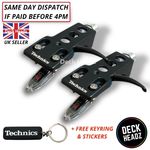 2 x Technics Headshell With Ortofon OM 5E Cartridge & Stylus + FREE GIFTS