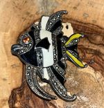 Vintage Sterling Silver, Enamel & Marcasite Angel Fish Brooch  