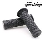 Big Diamond Cafe Racer / Scrambler (7/8") 22mm Motorcycle Grips - Classic Black