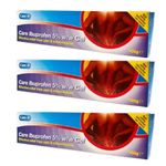 3 x Care Ibuprofen Gel 5% Pain Relief Backache 100g