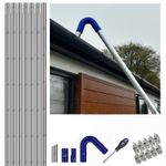 Gutter Vacuum Pole Kit Long Reach Drain Pipe Sucker Hoover Vac Cleaning  25ft