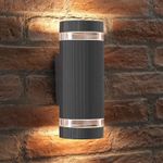 Auraglow IP44 Indoor/Outdoor Double Up & Down Wall Light - ANTHRACITE