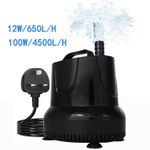 Submersible Water Pump Fish Tank Aquarium Feature Pond Fountain 4500 Litres/hr
