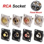 RCA Phono Female Chassis Insulated Socket Panel Mount Red Gold  Black White