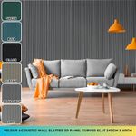 Velour Acoustic Wall Slatted 3D Panel Curved Slat