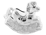 Personalised Engraved Silver-plated Rocking Horse Bank Money Box
