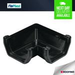 Floplast 114mm Square Line Gutter Guttering / Drainage 90 Degree Angle - RAS1