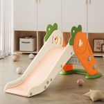 Carrot-shaped Folding Freestanding Toddler Slide with Climber