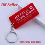 Wallet Alert Emergency Tag Card Contact My Pets are Home Alone Keychain