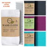 12X Cotton Face Cloths Flannels 100% Egyptian Cotton Wash Towels Soft 30 x 30 cm