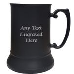 Personalised Black Stainless Steel US 1 Pint Tankard (500ml) Any Text You Want