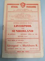 Vintage 3rd April 1948 Liverpool V Sunderland 1948 Programme 1st Division (2994)