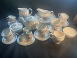 Vintage Alfred Meakin Hedgerow 47pc Tea & Dinner Service Set England Floral 1960