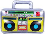 Inflatable Boom Box Ghetto Blaster Radio Bow Up Party 80's Prop 44cm