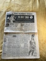 Man To Land On Moon Times 20 July 1969 Original Newspaper