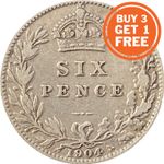 SILVER SIXPENCE EDWARD VII COIN CHOICE OF YEAR 1902 TO 1910