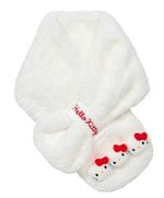 Hello Kitty White Plush Scarf Girls Kids Winter Gift Birthday Present