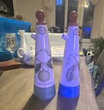 Ceramic Oil & Vinegar Dispenser Set 2pc Pear Design with Stoppers 0.5L