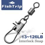 Fishing Swivel Snap Interlock Snap with Rolling Swivel Stainless Steel 50 100Pcs