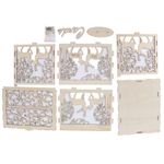 Greeting Card Box DIY Wooden Couple Deer Wedding Card Case Sign In Box AU