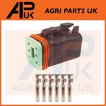 Headlamp Headlight Light Plug Socket 6 Pin for JCB 3CX 4CX Telehandler Fastrac