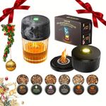 Electric Whiskey Smoker Kit, 6 Light Modes, Rechargeable Cocktail Smoker, Gift