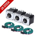 3x Nema 17 Stepper Motor 44Ncm 1.7A 4-Wire with 3pcs Cables for 3D Printer