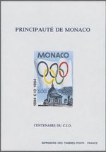 SMT, MONACO, 1994 Olympics imperf SUPERB s/sheet, MNH  CV € 230 +++++