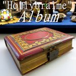 HOLLYBRALME 1884 Victorian Photographic Album  FINE GOLD GILT TOOLED RED LEATHER