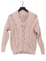 Reiss Women's Jumper S Pink Polyamide with Cotton, Wool V-Neck Pullover