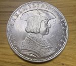 1969 Austria 50 Schilling Coin 450th Anniversary of the Death of Maximilion