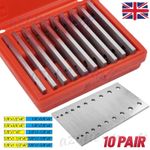 1/8" Thick Matched 10Pair Precision Steel Parallel Set for Milling Machine Lathe