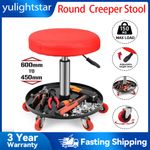 Mechanic Rolling Seat Stool-with Swivel Wheels Adjustable Padded Creeper Garage