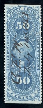 US Scott R57b Used 50c blue Lease Revenue Lot M164 bhmstamps