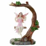 Flower Fairy Swing Resin Figurine Glitter Decorative Ornament 14 cm Home Garden