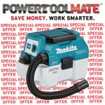 Makita DVC750LZ 18V LXT Brushless L Class Vacuum Cleaner Wet/Dry Cordless Naked