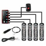 4x 6 LED Amber Recovery Strobe Marker Light Flashing Light Bar Beacon Car 12V
