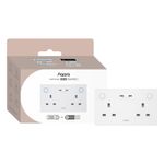 Aqara Wall Outlet H2 UK, Dual USB-C Fast Charging, Thread/Zigbee, Power Monitor