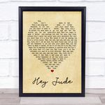 Hey Jude Vintage Heart Quote Song Lyric Print