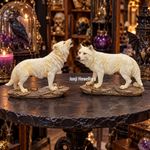 White Winter Wolf Howling Figurine Protector Of The North Wolves Ornament Home